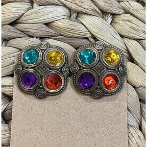 Rhinestone Paste Shoe Clips/Buckles Victorian Revival 80s’ Fairy Core Rainbow